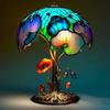 1PC Stained Glass Plant Series Table Lamp Colorful Mushroom Lamp Home Decorative Decorative Ornaments European Country Style Desktop Ornaments