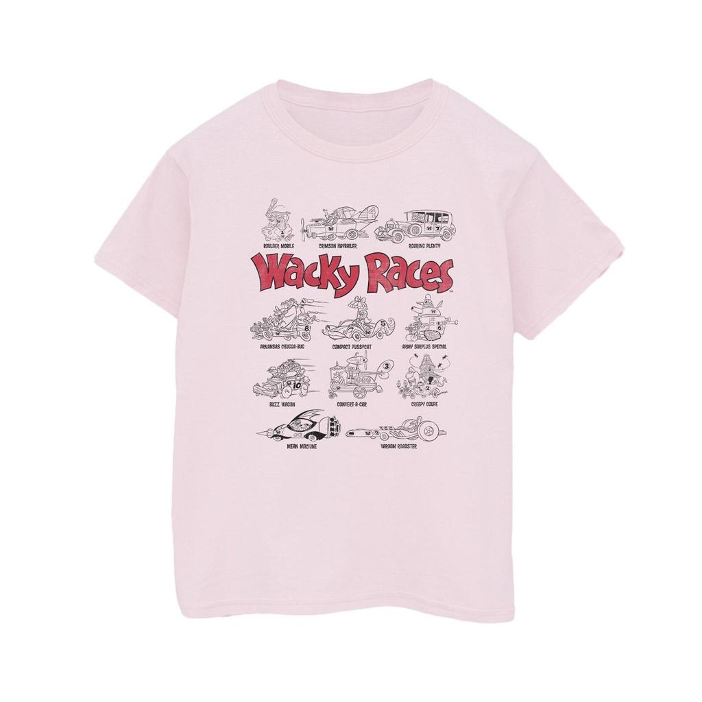 Wacky Races Womens/Ladies Car Lineup Cotton Boyfriend T-Shirt