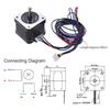 5 шт. Nema 17 шаговый шаговый двигатель, управление приводом, 2 фазы, 1,8 градусов, 0,9 А, 0,4 нм, 42 мм, со свинцом