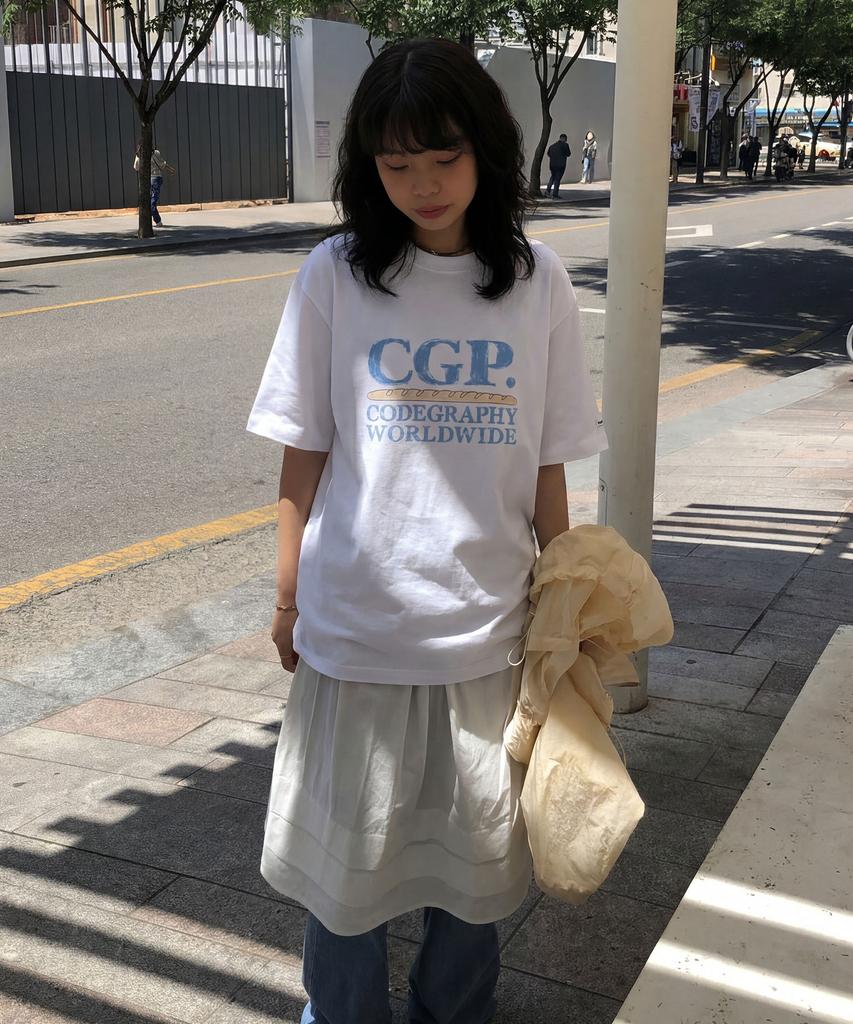 CGP Square Logo Picnic Short Sleeve T-Shirt - White