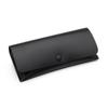 Custom Logo Black Leather Glasses & Sunglasses Case Set with Button Closure