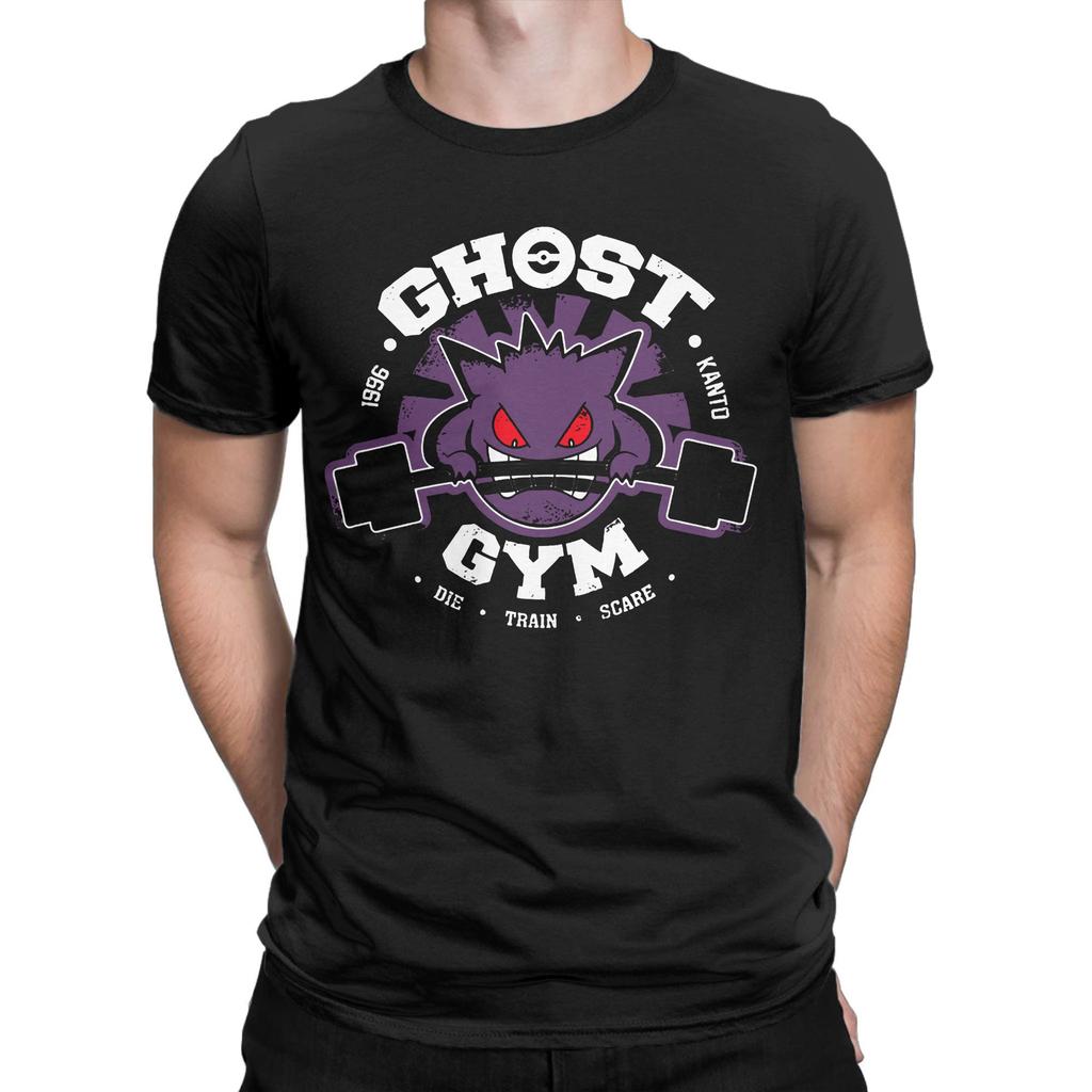 Футболка Ghost Gym для мужчин, хлопковая футболка Gengar Kaiju в японском стиле, карманная футболка с коротким рукавом, идея для подарка
