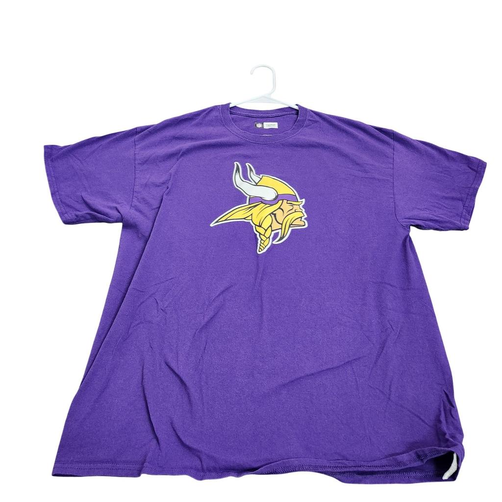 NFL Team Apparel Minnesota Vikings Mens XL Purple Graphic Logo Tee Unisex T-Shirt