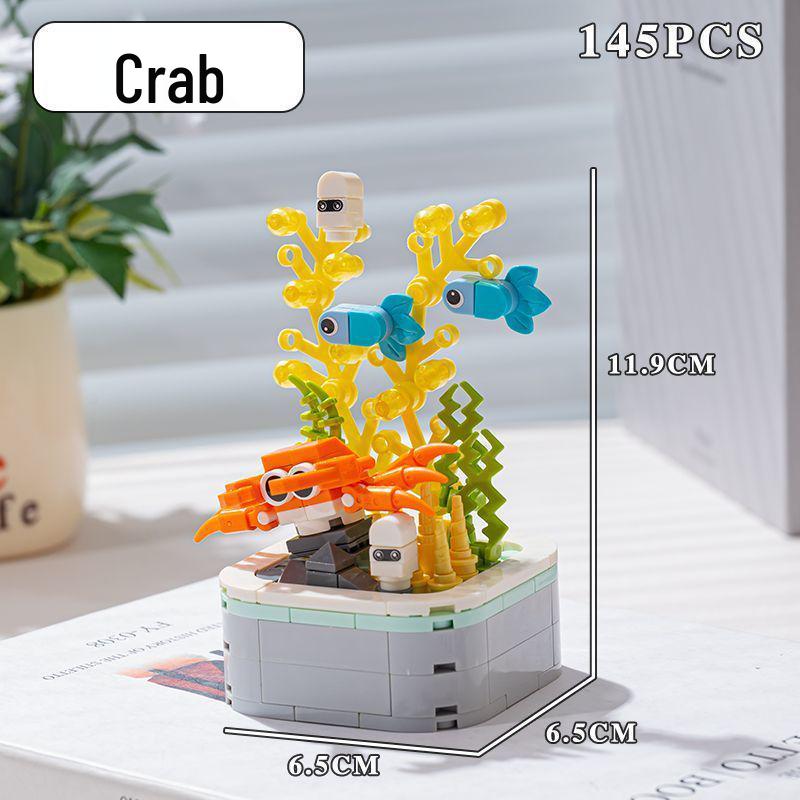 Совместимо с Lechaochao Lechuang Shark Model Marine Life Building Blocks Toy для детей