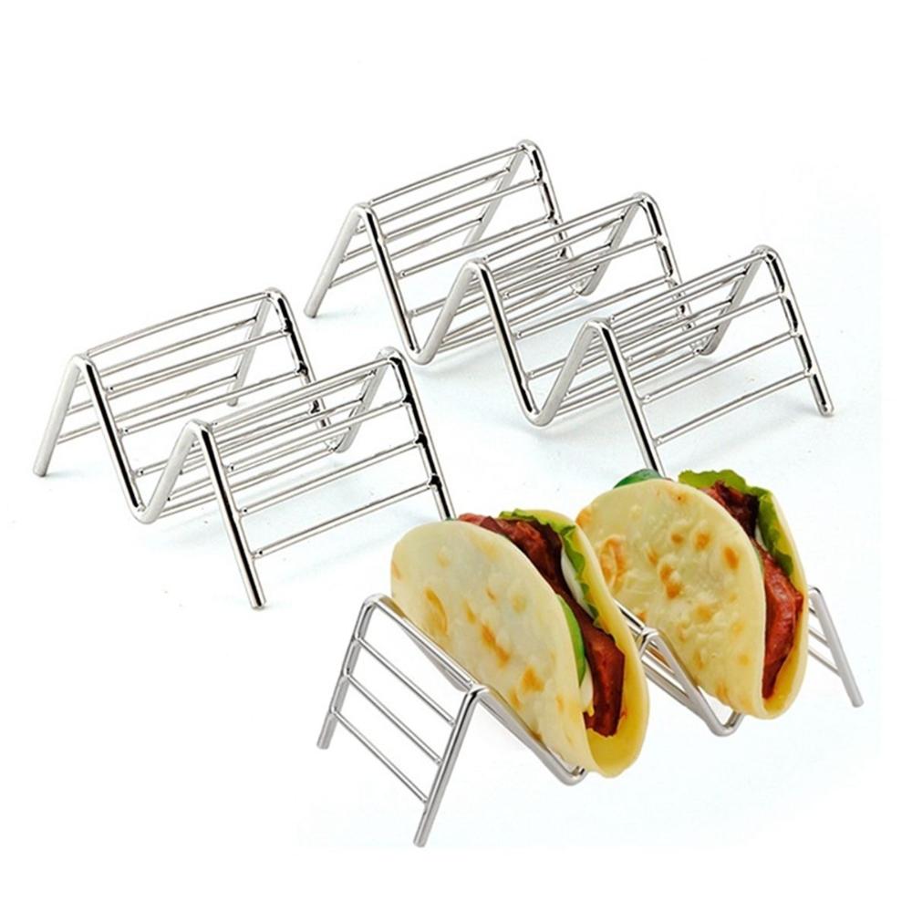 Food Display Stainless Steel Kitchen Restaurant Stand Tray Taco Holder Kitchen Tools Pizza Rack