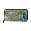 Used GG Blooms Zip Around Wallet (9539) 408665 KU2HN 8499 7940 Flora Blue Zip Around GG Supreme Beige Unisex from Japan