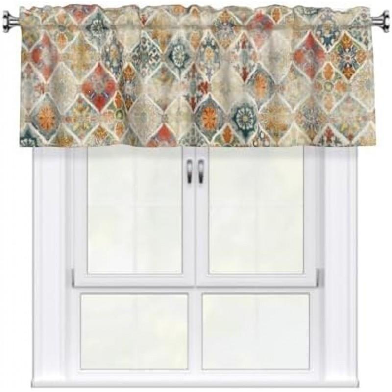 Farmhouse Kitchen Curtains Short Red Buffalo Plaid Window Drapes Dining Room