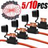 Car Mini Blade Fuse Holder Splash-proof Box 12V 30A Wire Cutoff Switch Socket Automotive Fuse Socket Auto Accessories 10/5pcs Fuses4