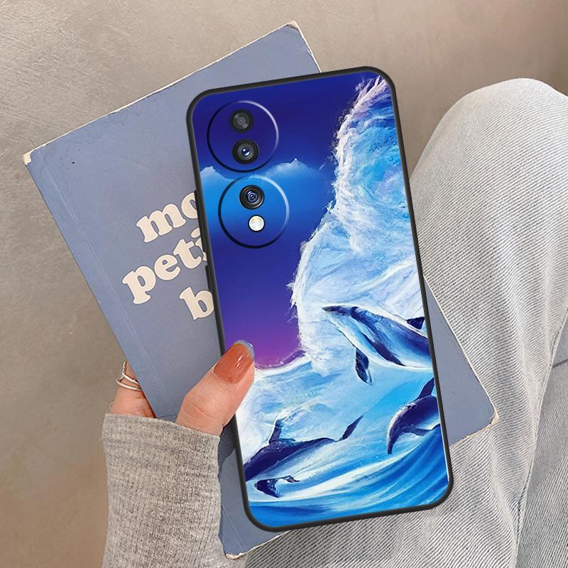 Чехол с дельфином для Huawei Honor Magic5 Lite X8 X9a 50 70 P20 P30 P40 Mate50 Pro Nova 5T P Smart 2021