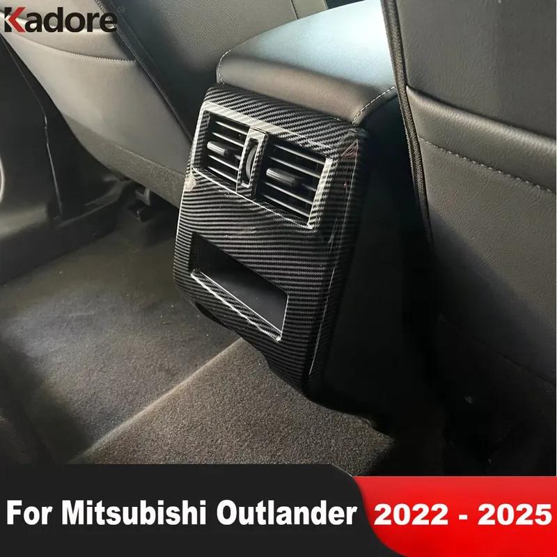 Car Rear Air Condition Vent Outlet Cover Trim For Mitsubishi Outlander 2024 2025 Carbon Fiber Interior Accessories