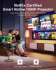 Проектор Ultimea Apollo P50, 800 ANSI люмен, собственное разрешение 1080P, Dolby Audio, автоматическая адаптация экрана и предотвращение объектов, Wi-Fi 6, Bluetooth 5.3