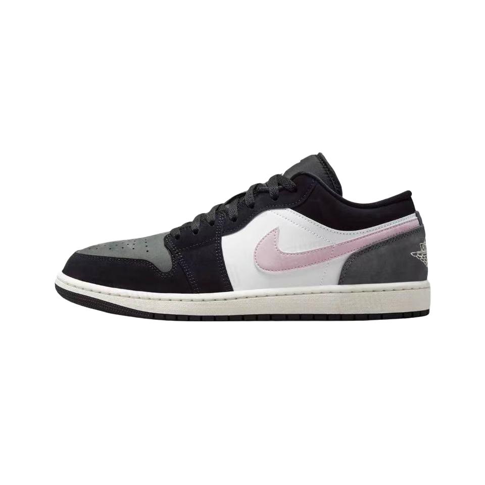 Jordan Air Jordan 1 Mist Gray Smile Low top Vintage Basketball Shoes Unisex Black Gray II3788-003(Team1715-Smile)