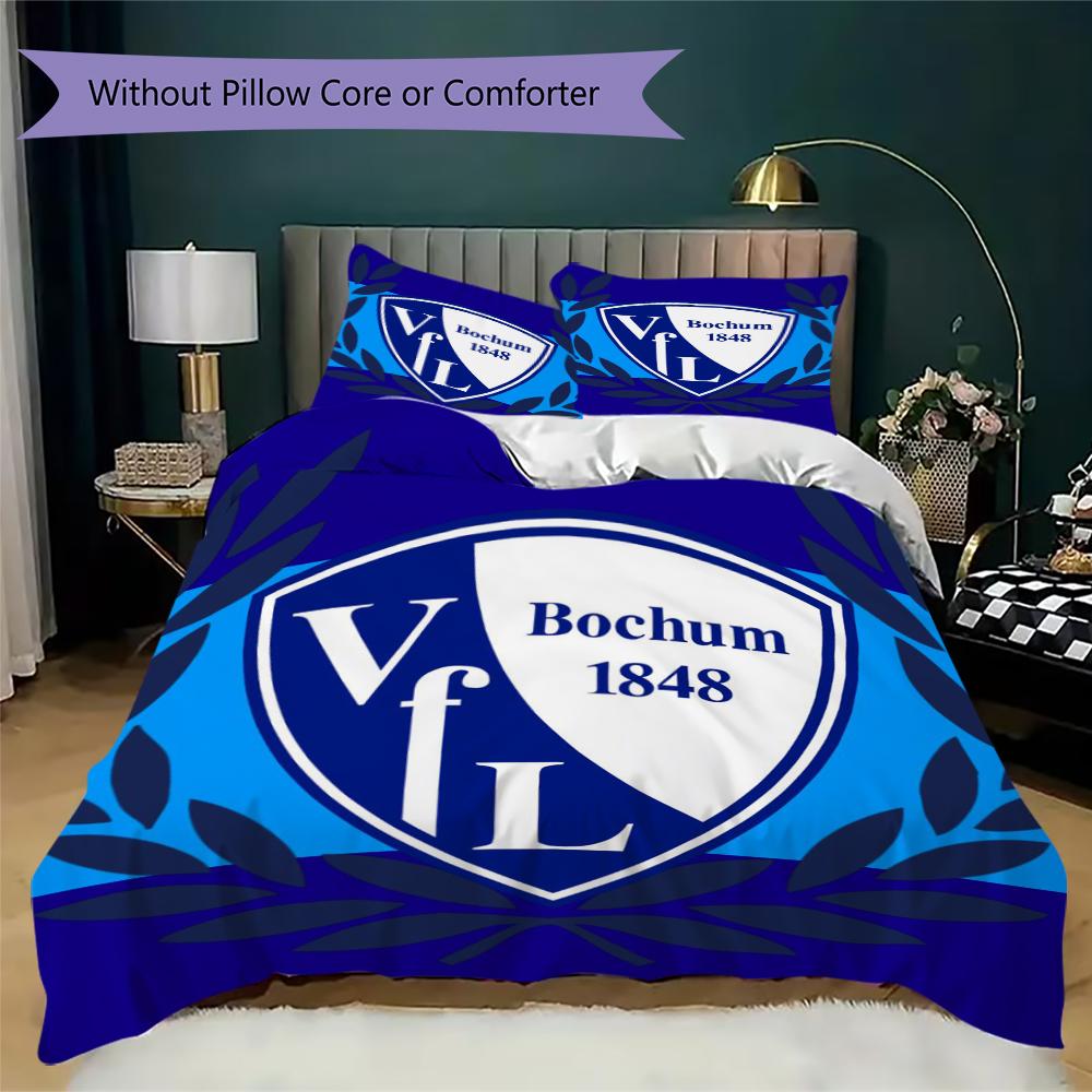 VfL Bochum 1848 Pattern Bedding uilt Set uilt Cover Pillowcase Home Decoration Birthday Gift (1 * duvet cover + 2 * pillowcase  without core)99