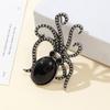 Natural Stone Shell Brooch Octopus-Shaped Brooch For Elegant Formal Coat Jewelry Accessory 52x37mm