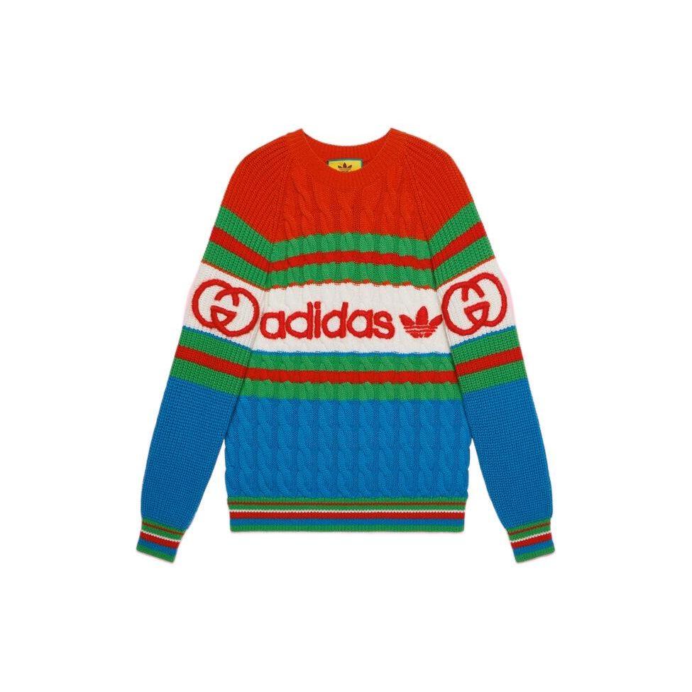 Gucci Шерстяной свитер Adidas X Синий/Оранжевый 717722-XKCQ3-4775