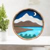 Wall Hanging Decor Decorations Blue Sea Wave, 23x23cm, Round Crafts Ornament for Window Porch