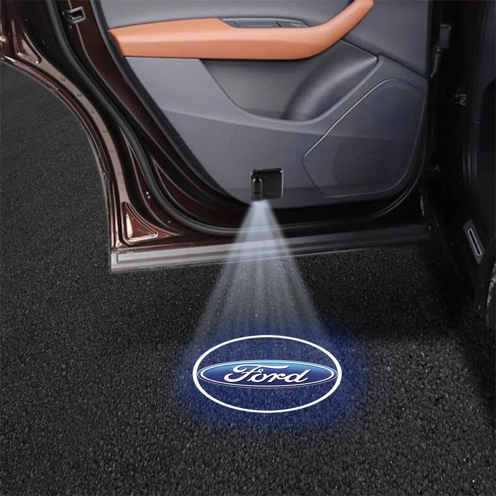 Car Sticker Car LED Door Projector Lamp Laser HD Welcome Courtesy Lights Decoration For Ford Escape Edge Mondeo Taurus Fusion Mu