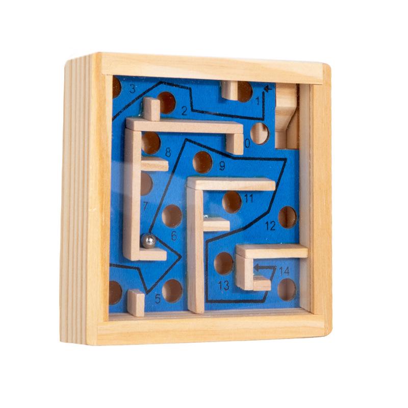 Деревянный лабиринт для малышей - Игра на координацию и баланс - Развивающая игрушка с перекатывающимися шариками