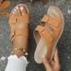 New Summer Slippers Women's Wedge Sandals Fashion Design Double Buckle Platform Outdoor Walking Slippers Non-Slip Women Shoes