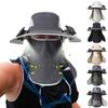 Wide Brim Sun Hat with 2 Solar Fan UV Protection Bucket Hat with Neck Flap And Face Guard 3 Speed Adjustable Fan Hat for Outdoor Fishing Camping Beach
