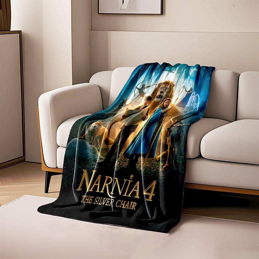Fantasy characters in a magical forest with glowing accents and creatures. for all seasons blanket lunch break throw gift