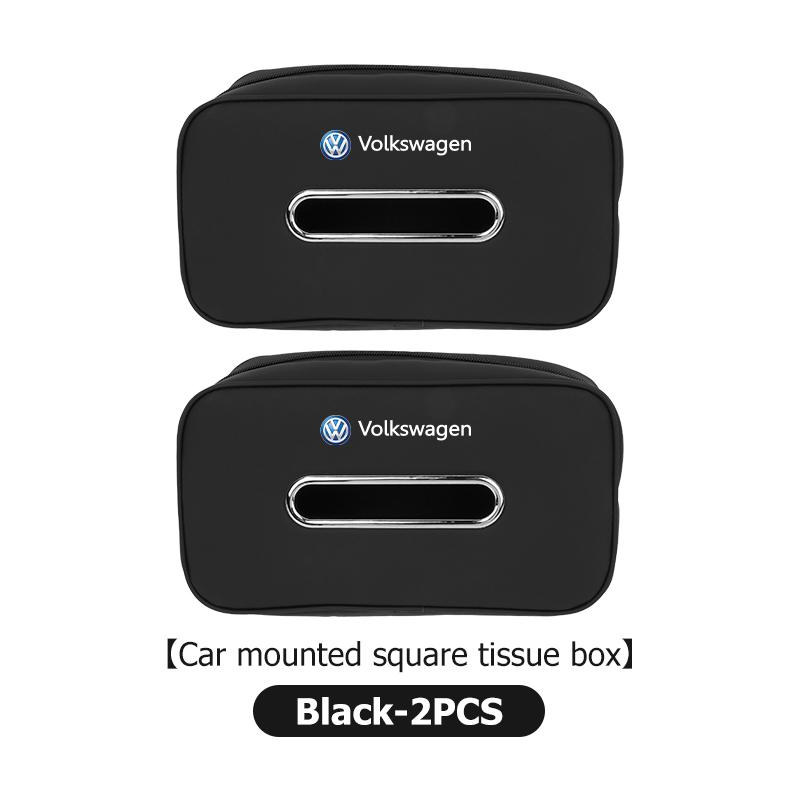 For Volkswagen VW Car Leather Tissue Box Square Vehicle Seat Back Tissue Holder Scirocco Passat Polo B5 B6 B7 CC Tiguan Sharan zh5