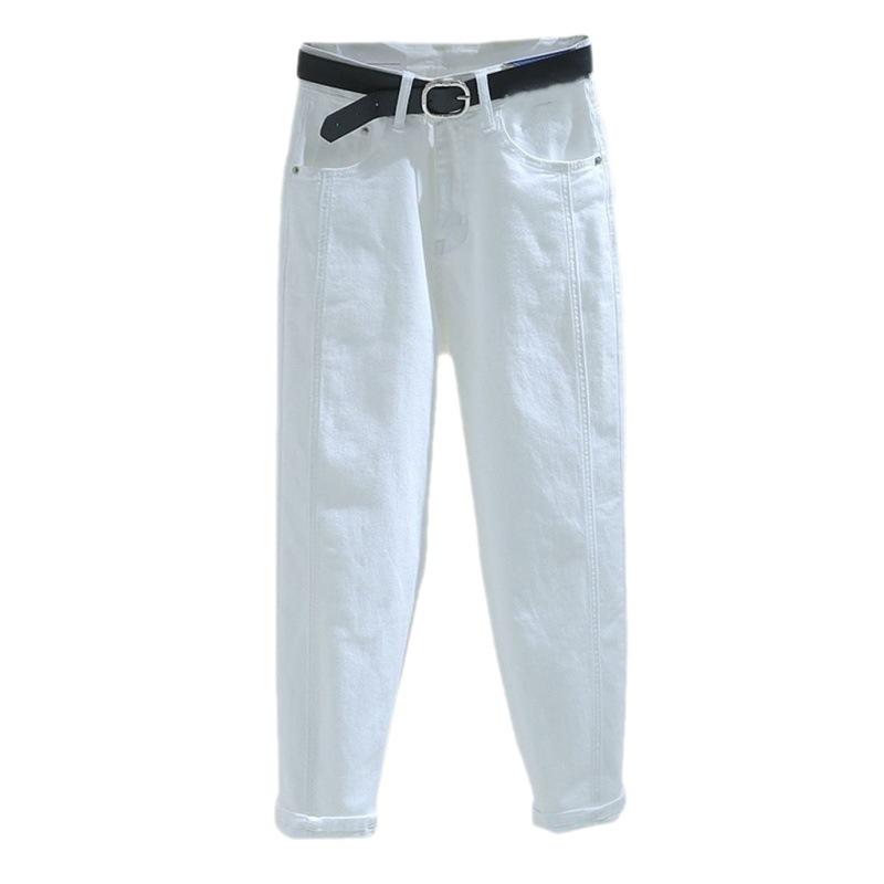 Женские джинсы свободного кроя с высокой талией, осень 2023 г., белые шаровары