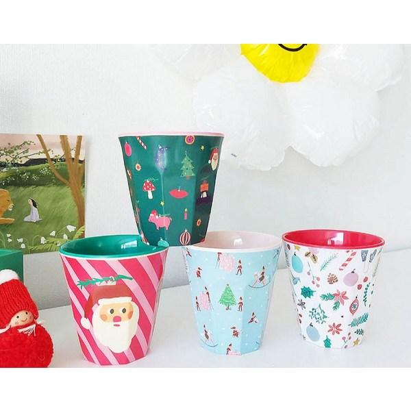 Детские рисовые кружки, набор из 2 предметов, мини Санта, зимний лес, 1 комплект