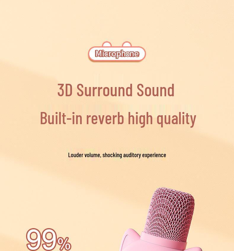 Wireless Kids' Karaoke Microphone & Speaker: Echo, Singing, & Early Education Toy for Little Girls