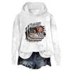 Women's Hooded Long Sleeve Printed Flannel Top Hooded Sweatshirt