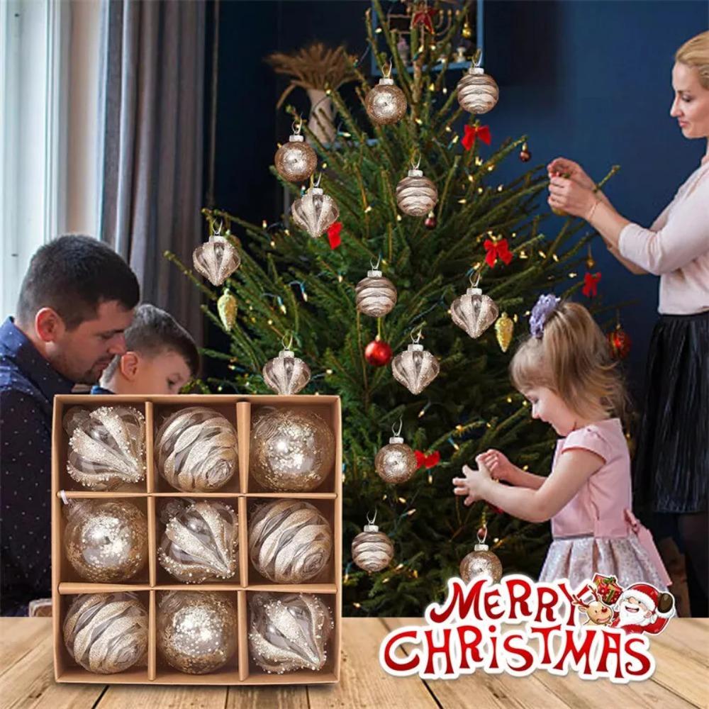 9Pcs/Set Suspensable Christmas Tree Balls Baubles Multicolor Xmas Tree Decoration  Party