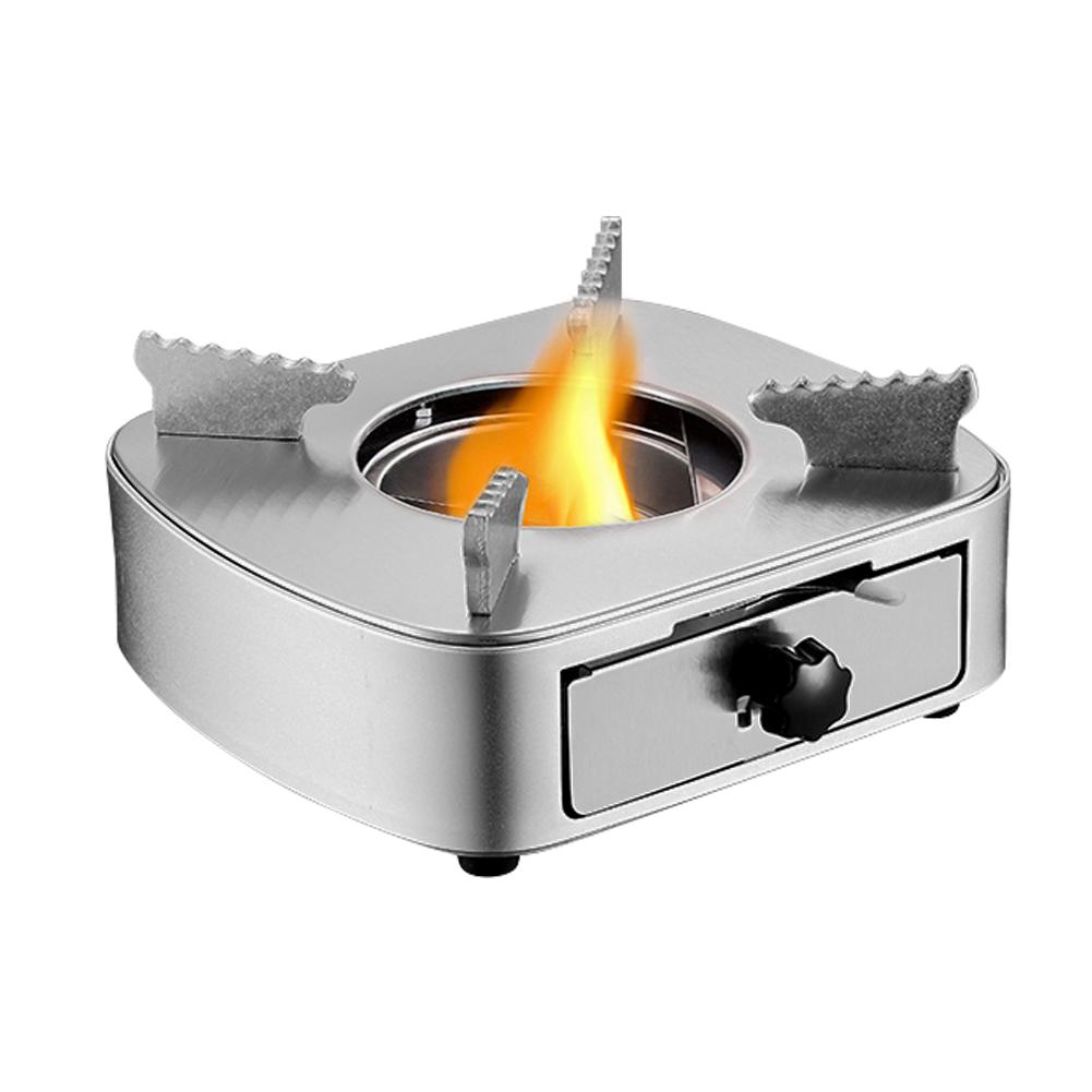 Mini Alcohol Stove Burner Stainless Steel Adjustable Firepower Windproof Drawer Style