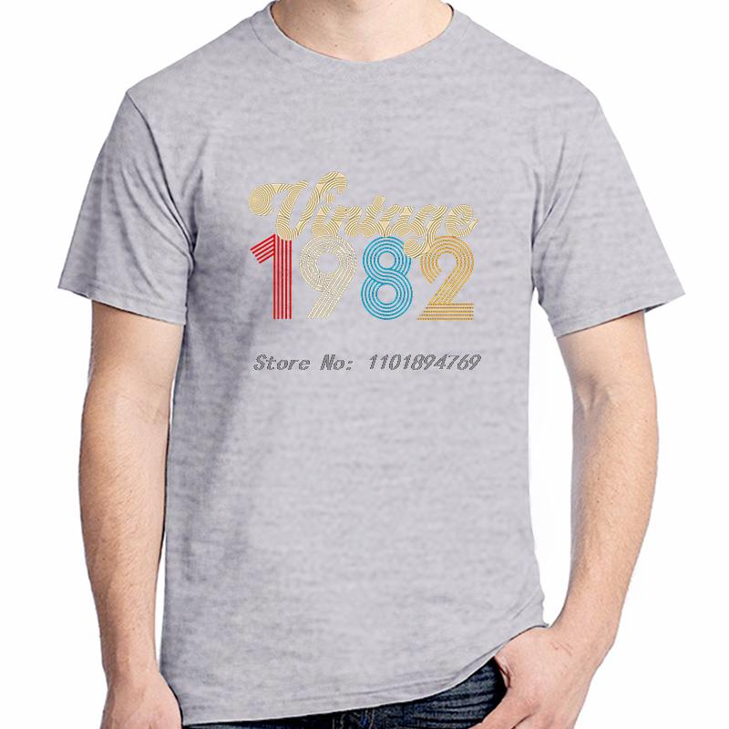 Summer Cotton Short Sleeve Tshirt Vintage 1982 Be Born Birthday Gift Tshirt Graphic T Shirts High Quality Unisexs Clothes