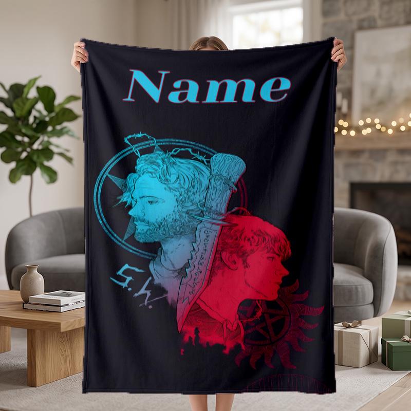 Supernatural Custom Flannel Blankets Soft Warm Cozy Throws for Home Decor Holiday Gifts