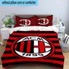 3pcs Milan Football club Printed Bedding Set Duvet Cover Closure Includes 1 Duvet Cover & 2 Pillowcases Bedding Sets Home Decor Gifts