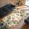 Floral Theme Crystal Velvet Rug Personalized Custom Name Text Soft Floor Mat Home Decor