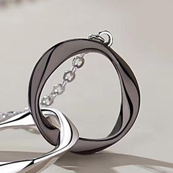 Переплетенные кольца Парное ожерелье Лента Мёбиуса Круги Ожерелье Мужское Женское Подвеска Бесконечный круг Подарок на День святого Валентина Юбилей