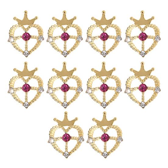 10 шт. стили для ногтей, украшения со стразами, блестящий маникюр, искусство DIY, разнообразные 3D Корона, сердце, подвеска для ногтей