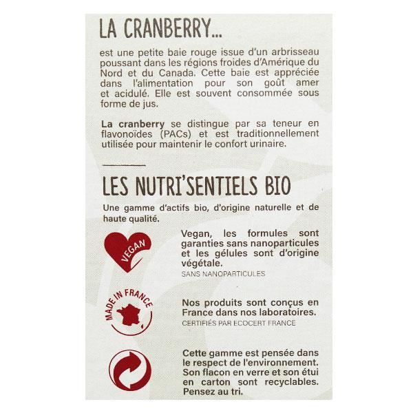 Nutrisanté Les Nutri'Sentiels Bio Cranberry 20 Gélules