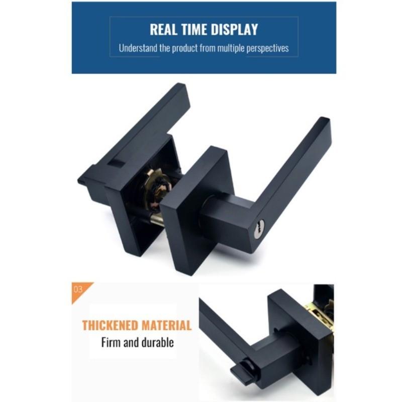 Комплект дверных замков против взлома, трубчатая ручка, цилиндрический дверной замок, механический замок для двери внутренней комнаты