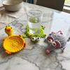 Funny Knitted Cup Mat Hand Woven Animal Drink Coaster Crochet Turtle Coaster  Restaurant Table