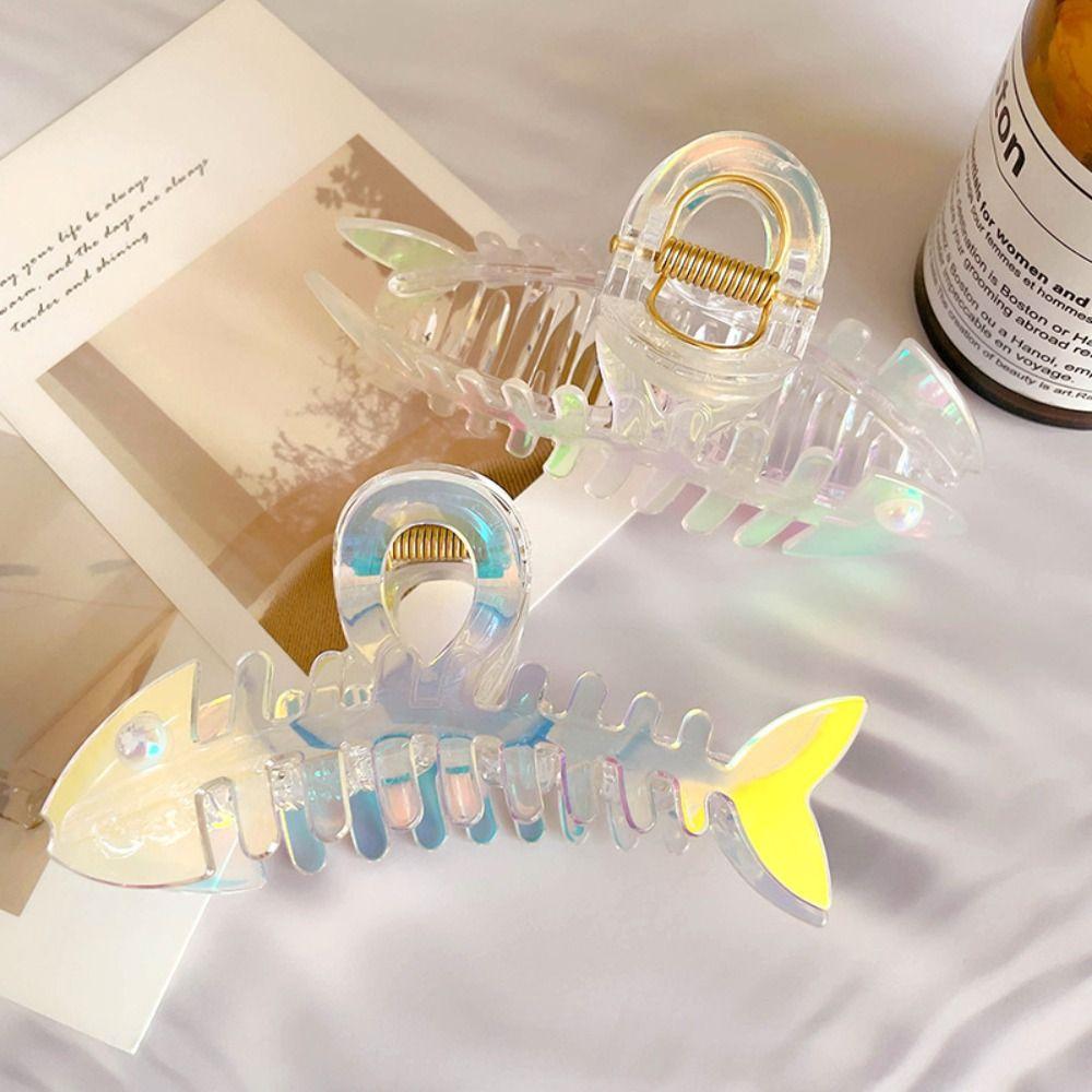 Y2k Geometry Hair Accessories Animal Korean Style Hair Claw Cute Fish Bone Hair Claw  Gift