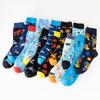 Новые модные мужские носки японские носки Harajuku Happy Cartoon Socks носки с морским коньком, крабом, креветкой, коралловыми носками, трендовые мужские чулки, забавные носки