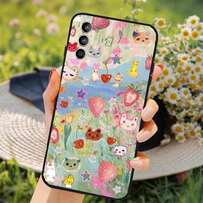 Забавный чехол для телефона с кошкой для Moto G85 G55 G05 G14 G75 G31 G50 G52 G60 G13 G32 G84 G54 G53 G72 G24 Power