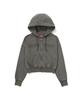 Superdry W Винтажная толстовка с капюшоном и молнией, подвергнутая garment wash, укороченная, темно-серая