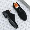 Fashion Handmade Carving Business Derby Shoes Office Men's Shoes Black Evening Dress Wedding Shoes Gentleman Suede Leather Shoes for Men