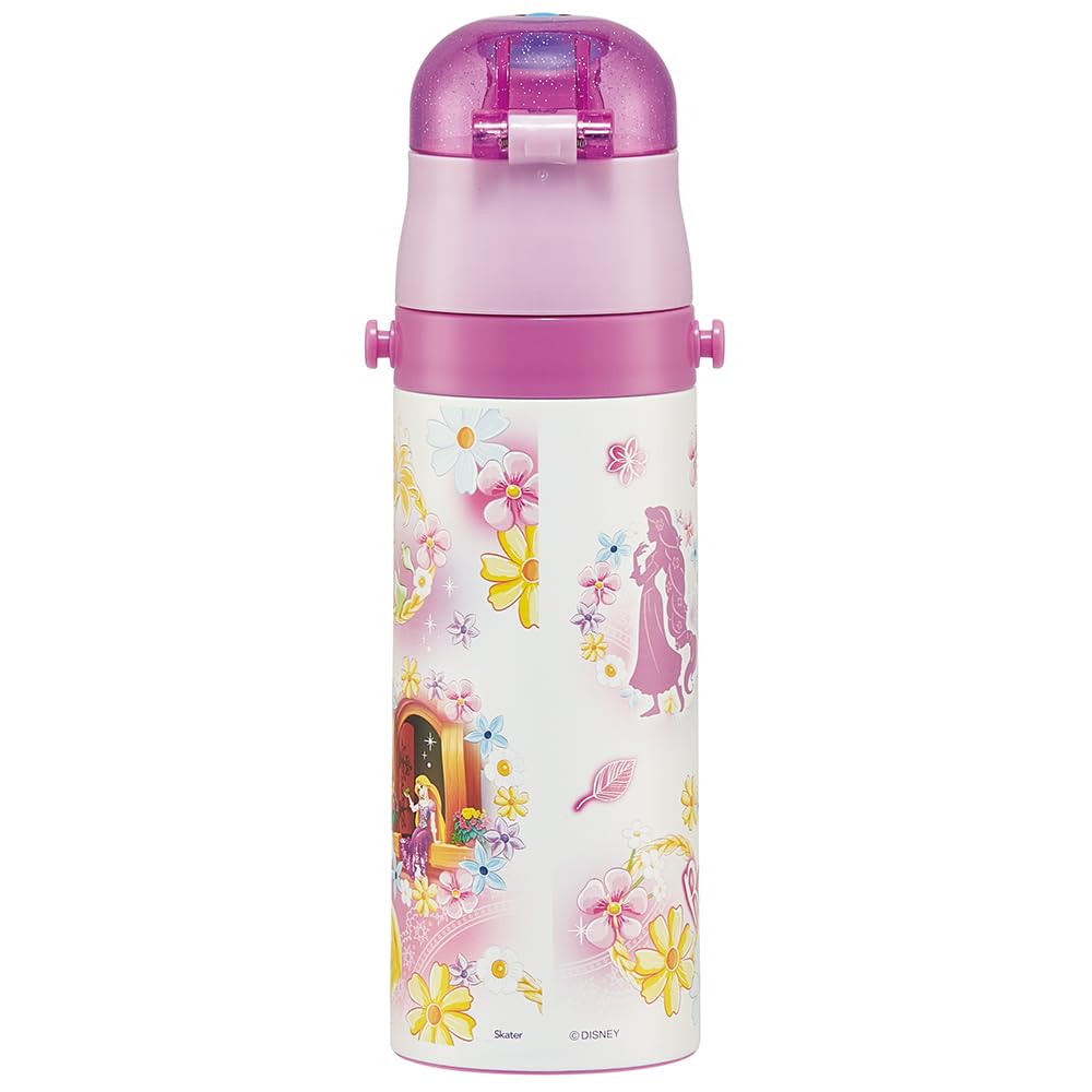 Skater Stainless Steel Water Bottle Direct Drinking 470ml Disney Rapunzel On the Tower 24 Lightweight Type Cold Storage Waterbottle Sports Bottle Cute
