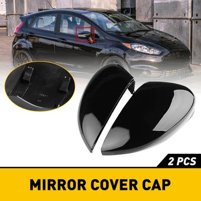 2 шт., чехол для зеркала заднего вида для Ford Fiesta MK7 2008-2017, аксессуары, черная боковая дверь, ветровая крышка зеркала заднего вида, автомобиль