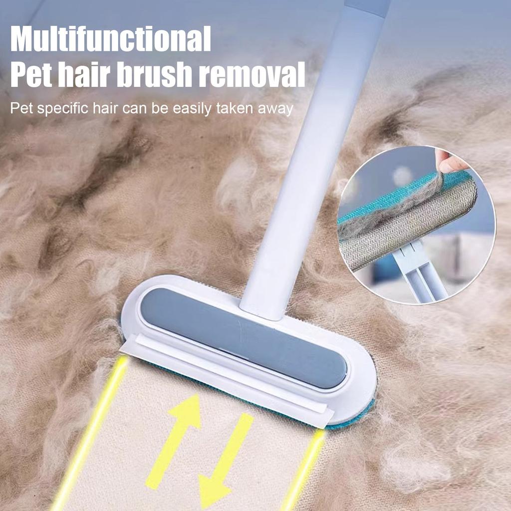 Удалитель шерсти для домашних животных 4 в 1 - Многоразовая щетка для удаления шерсти собак с длинной ручкой, Моющийся очиститель пуха для шерсти собак и кошек, Деликатная чистка мебели