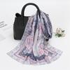 Scarves Natural Style Spring and Autumn Printed Flowers and Birds Rectangle Sun Protection Chiffon Scarf